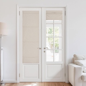 NICETOWN Natural 100% Blackout French Door Roman Shade W30 x L72 in(Natural)