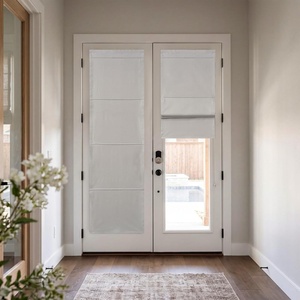 NICETOWN Natural 100% Blackout French Door Roman Shade W30 x L72 in(Off White)
