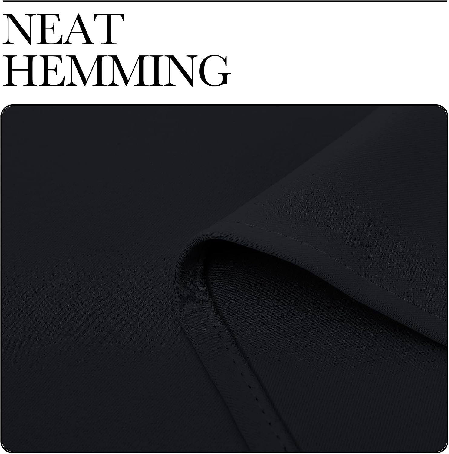 image:imageNICETOWN Black Blackout Curtains for Bedroom 52 Wide x 63 Long 2 Panels