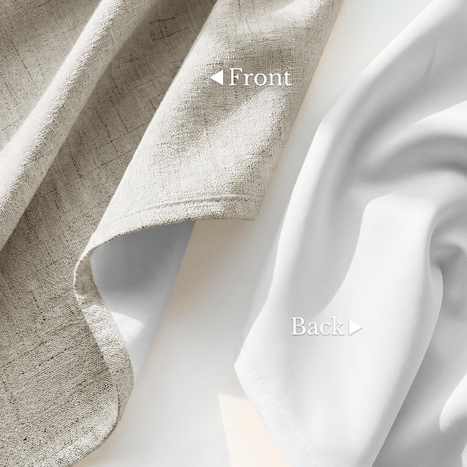 image:imageNICETOWN Grey 100 Blackout Bedroom Curtains 72 inches Long x W52Beige