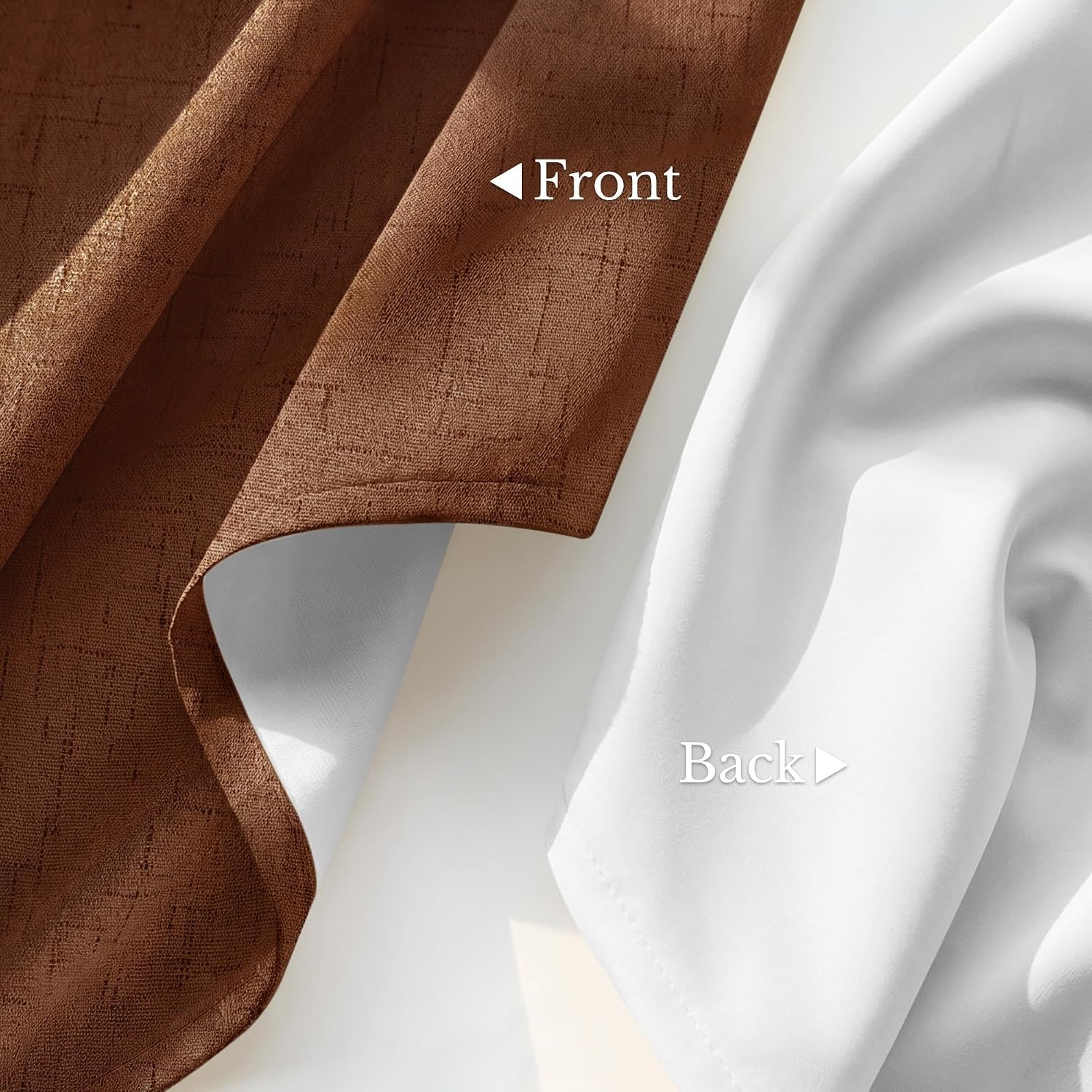 image:imageNICETOWN Grey 100 Blackout Bedroom Curtains 72 inches Long x W52Caramel