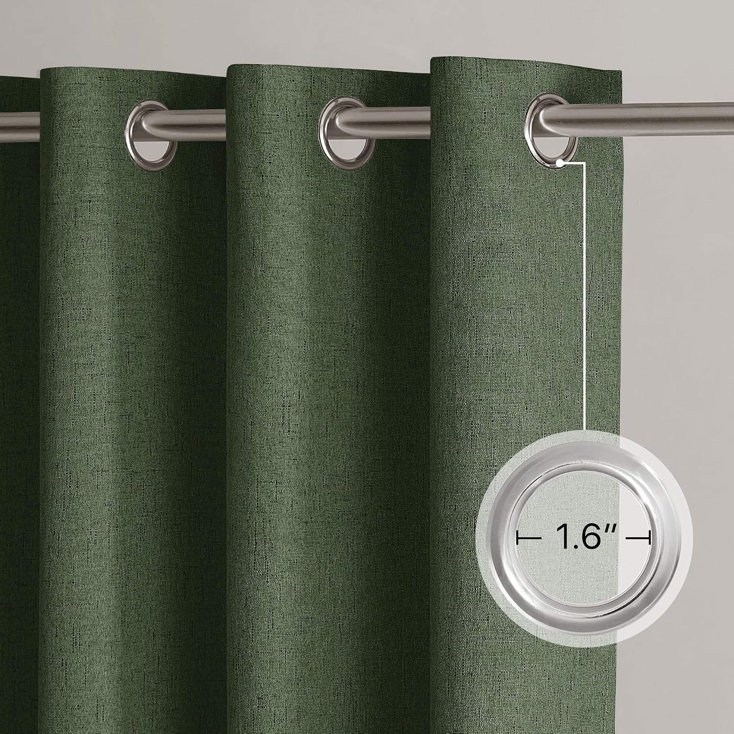 image:imageNICETOWN Grey 100 Blackout Bedroom Curtains 72 inches Long x W52Forest Green