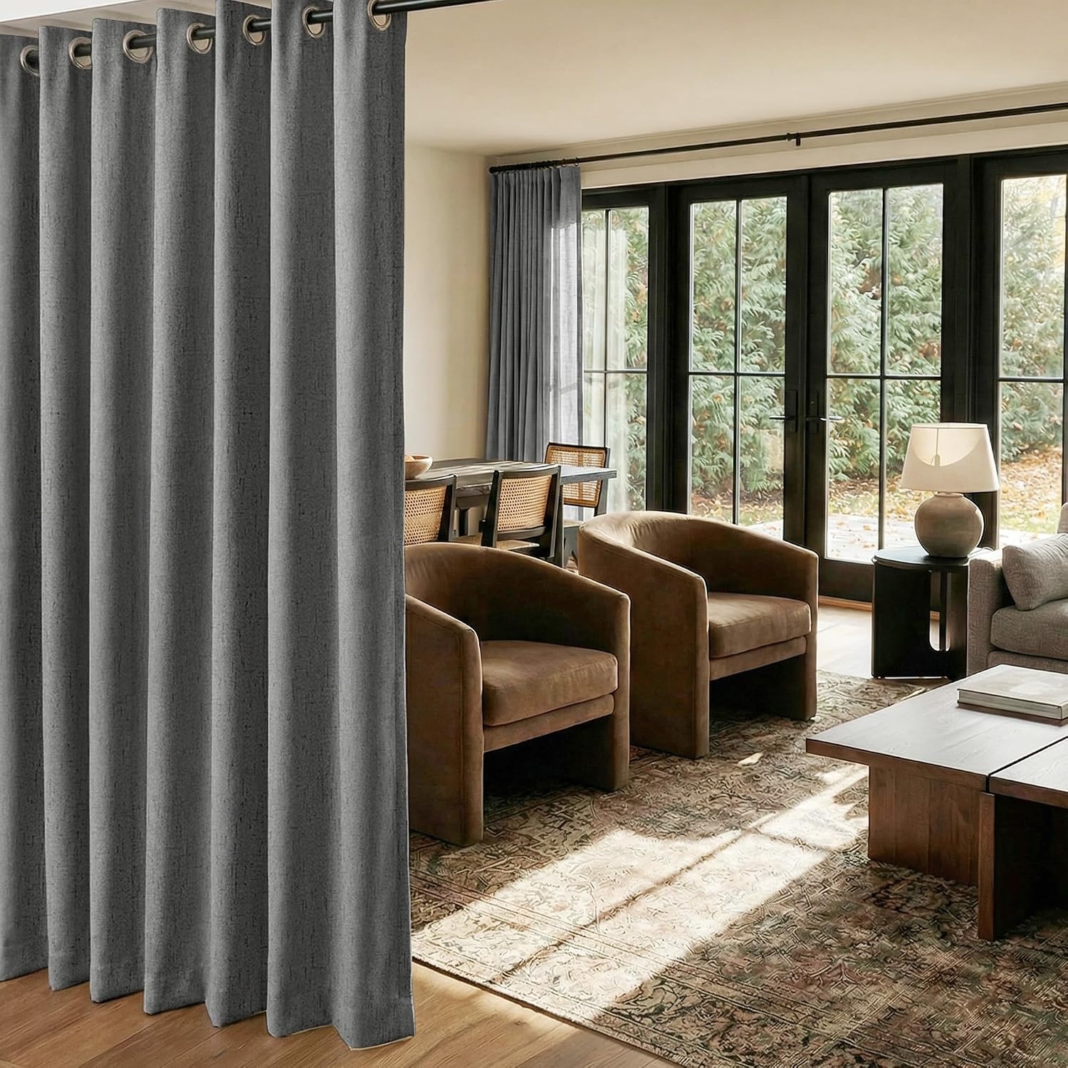 image:imageNICETOWN Grey 100 Blackout Bedroom Curtains 72 inches Long x W52Grey