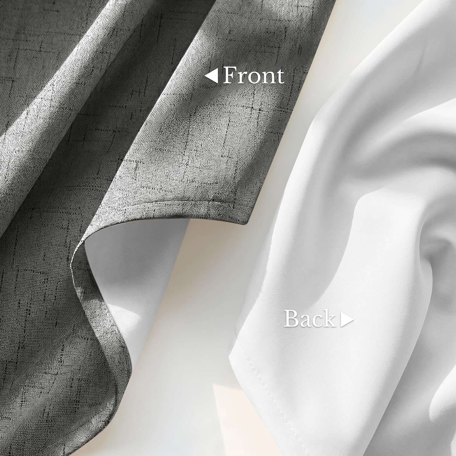 image:imageNICETOWN Grey 100 Blackout Bedroom Curtains 72 inches Long x W52Grey