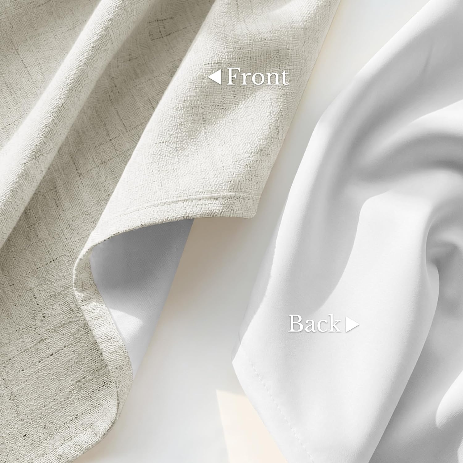 image:imageNICETOWN Grey 100 Blackout Bedroom Curtains 72 inches Long x W52Ivory