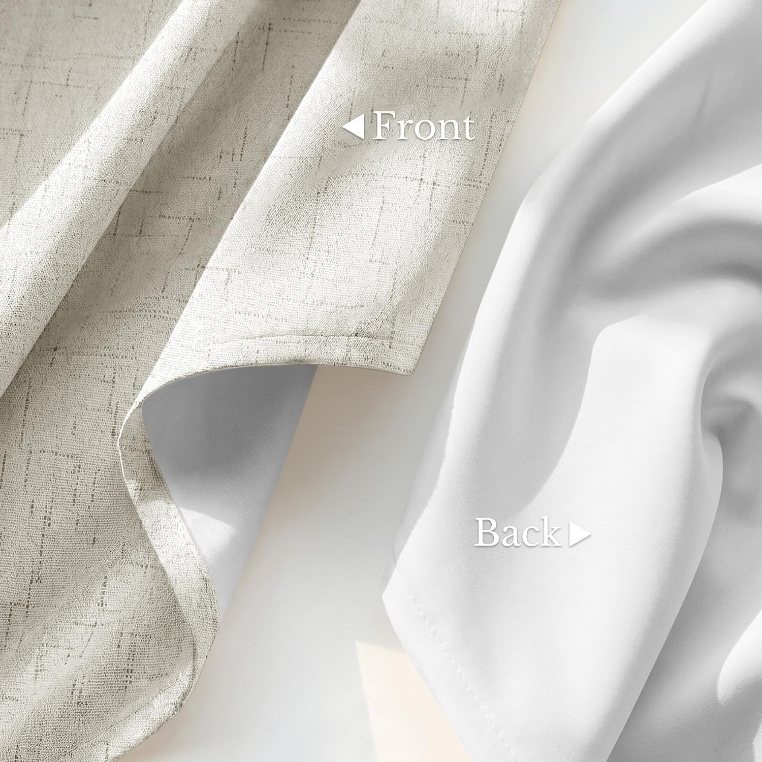image:imageNICETOWN Grey 100 Blackout Bedroom Curtains 72 inches Long x W52Ivory