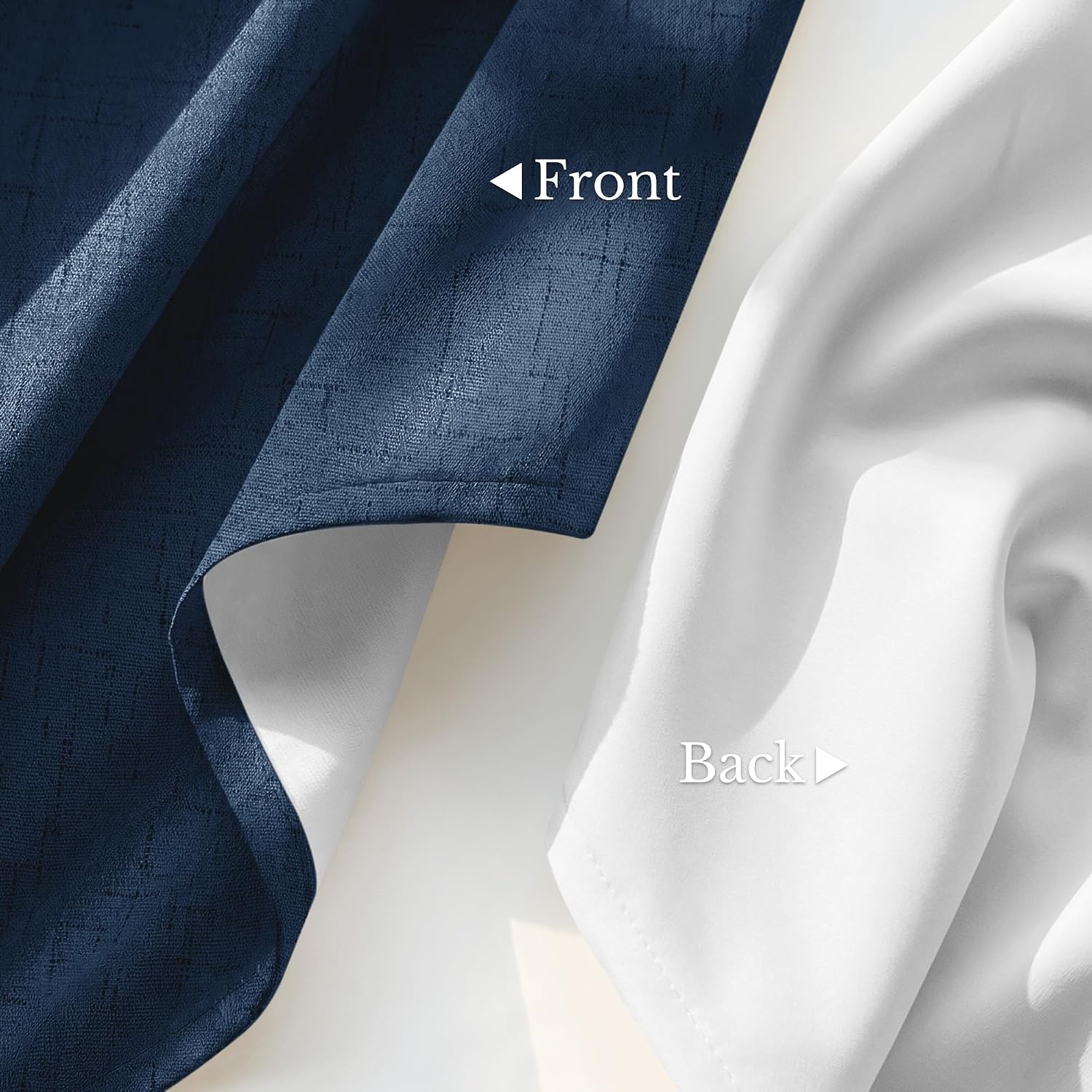 image:imageNICETOWN Grey 100 Blackout Bedroom Curtains 72 inches Long x W52Navy Blue