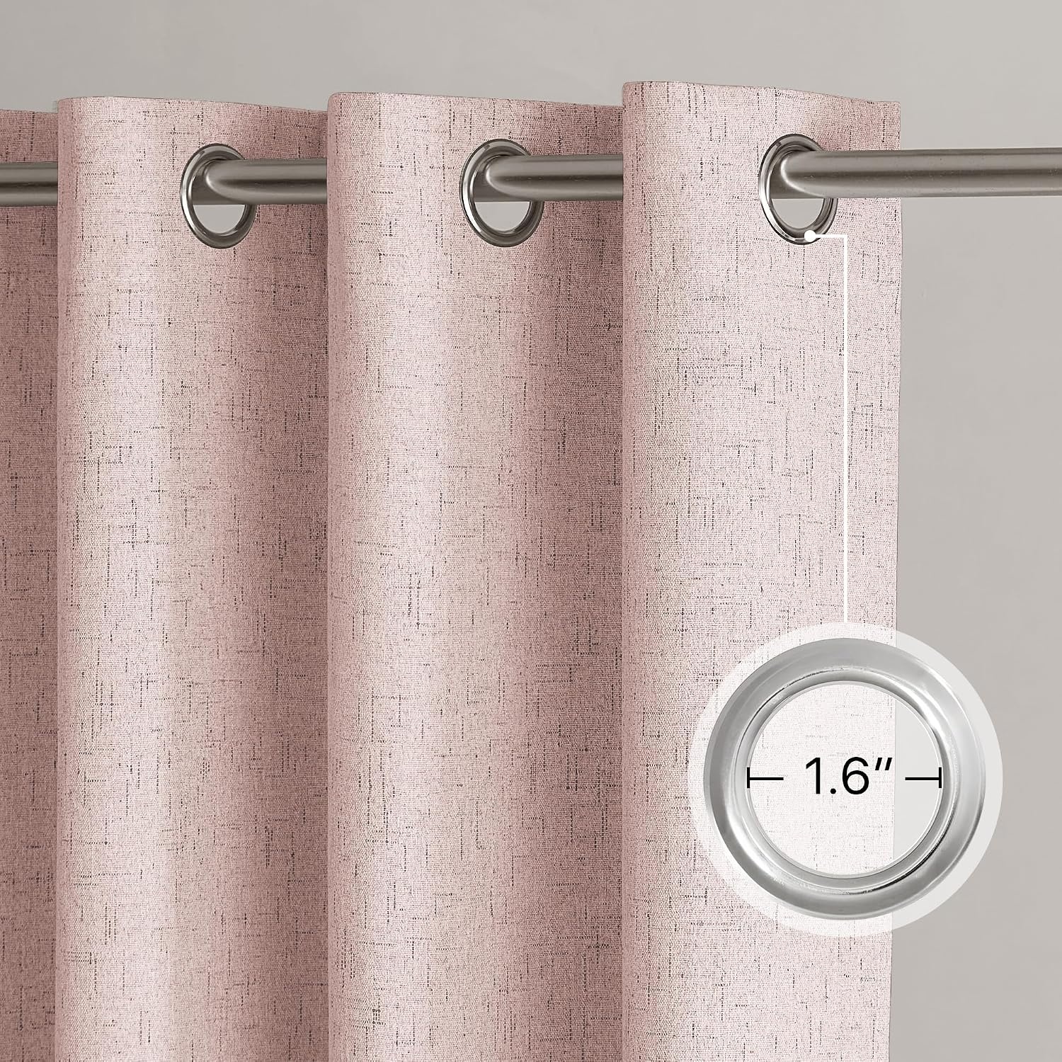 image:imageNICETOWN Grey 100 Blackout Bedroom Curtains 72 inches Long x W52Pink