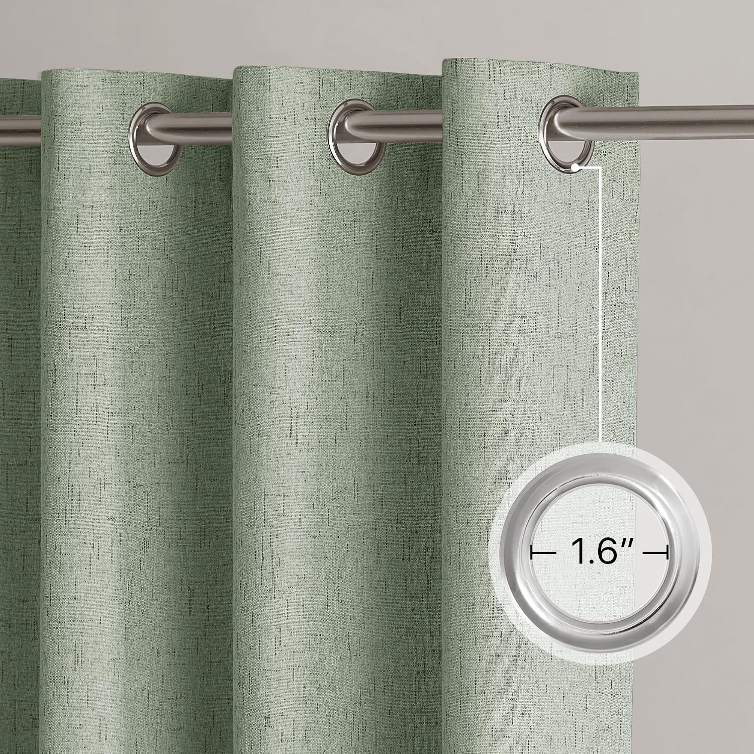 image:imageNICETOWN Grey 100 Blackout Bedroom Curtains 72 inches Long x W52Sage Green