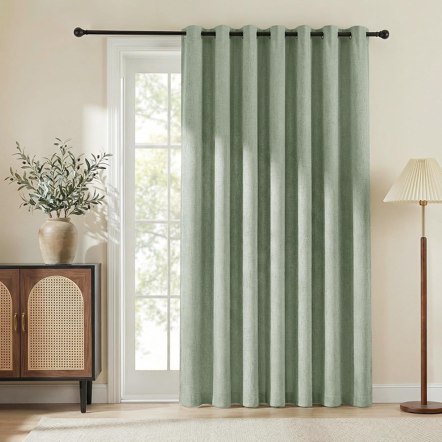 image:imageNICETOWN Grey 100 Blackout Bedroom Curtains 72 inches Long x W52Sage Green