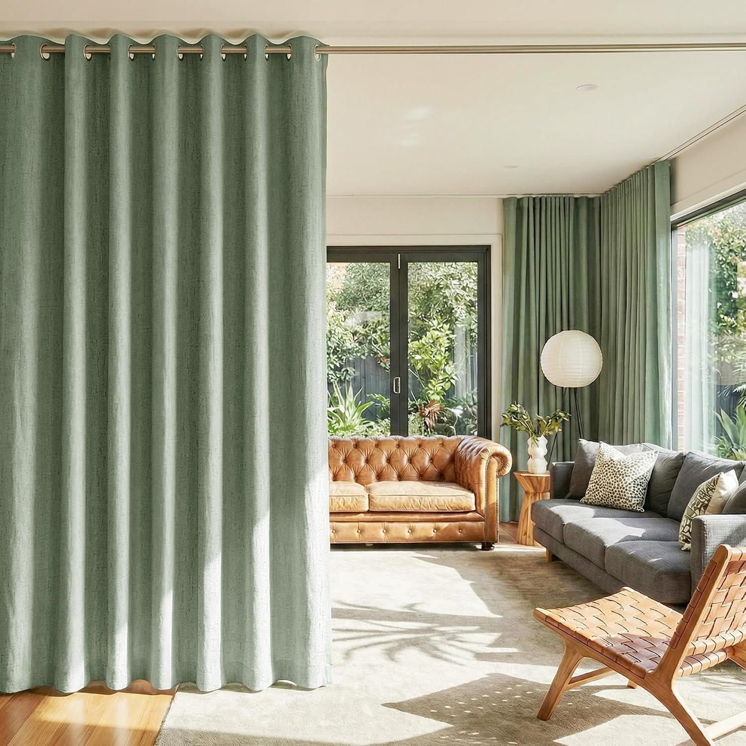 image:imageNICETOWN Grey 100 Blackout Bedroom Curtains 72 inches Long x W52Sage Green