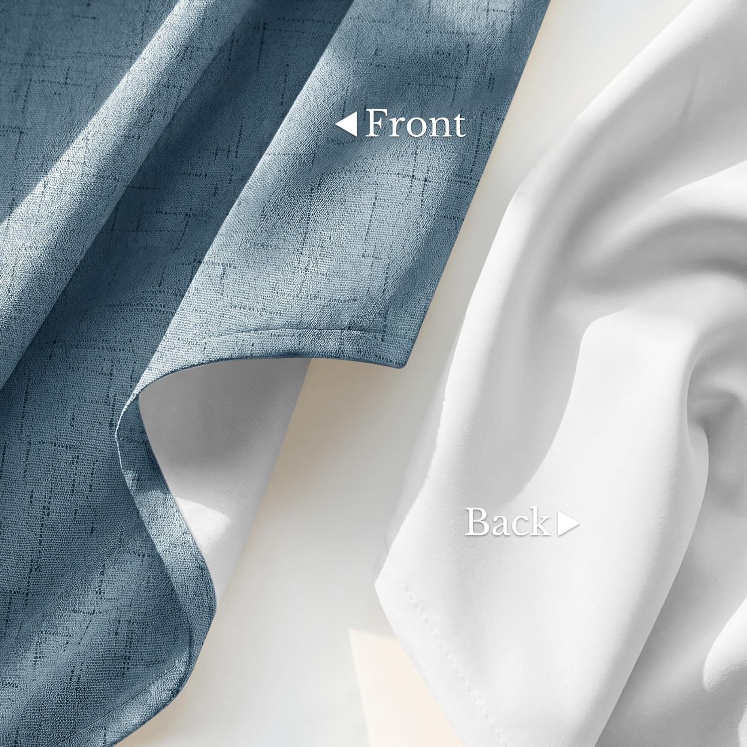 image:imageNICETOWN Grey 100 Blackout Bedroom Curtains 72 inches Long x W52Stone Blue