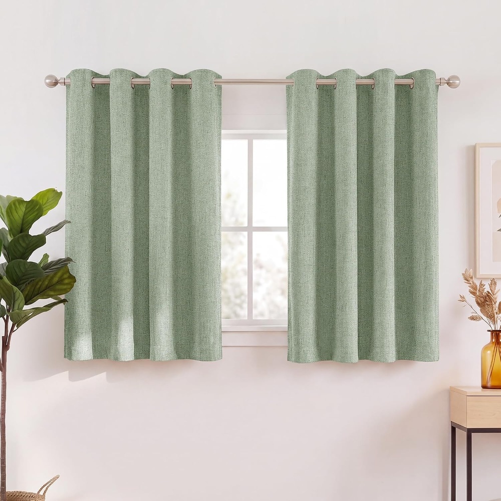 image:imageNICETOWN Grey 100 Blackout Bedroom Curtains 72 inches Long x W52Sage Green