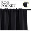 NICETOWN Black Blackout Curtains for Bedroom 52″ Wide x 63″ Long 2 Panels