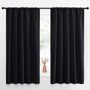 NICETOWN Black Blackout Curtains for Bedroom 52″ Wide x 63″ Long 2 Panels