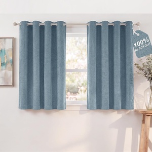 NICETOWN Grey 100% Blackout Bedroom Curtains 72 inches Long x W52(Stone Blue)