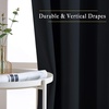 NICETOWN Black Curtains for Boys Room – Blackout Thermal Insulated Window Treatment Solid Grommet Room Darkening for Bedroom/Night Shift (Set of 2, W37 x L63)