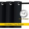 NICETOWN Black Curtains for Boys Room – Blackout Thermal Insulated Window Treatment Solid Grommet Room Darkening for Bedroom/Night Shift (Set of 2, W37 x L63)