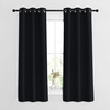 NICETOWN Black Curtains for Boys Room – Blackout Thermal Insulated Window Treatment Solid Grommet Room Darkening for Bedroom/Night Shift (Set of 2, W37 x L63)